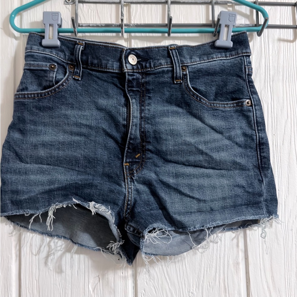 Dark Blue Jean Shorts - Picture 4 of 7